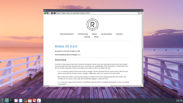 Випуск операційної системи Redox OS 0.6, написаній на мові Rust